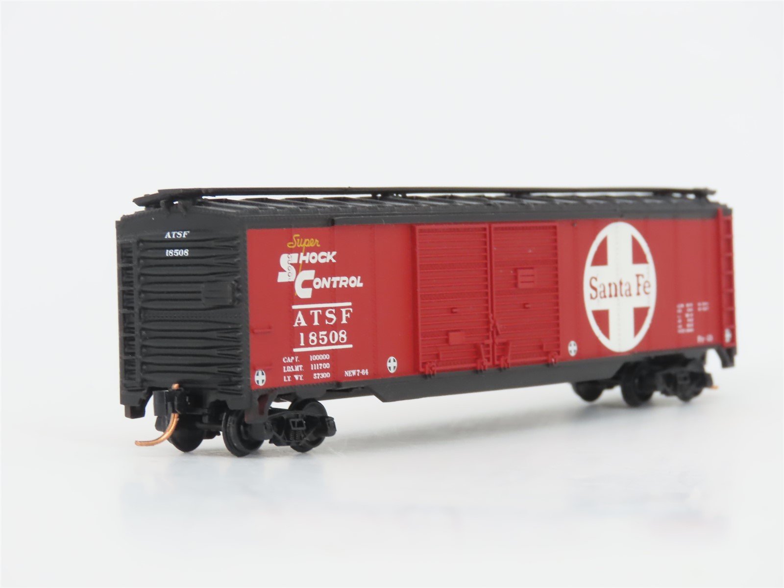 LOT of 2 N Scale Atlas & Micro-Trains MTL ATSF Santa Fe Double Door Box Cars