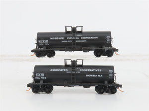 LOT of 2 N Scale Atlas ACX/MICX Single Dome Tank Cars