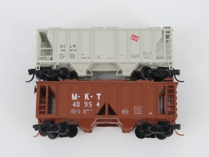 LOT of 4 N Scale Atlas NAHX/M&STL/MILW/M-K-T Railroad 2-Bay Covered Hoppers
