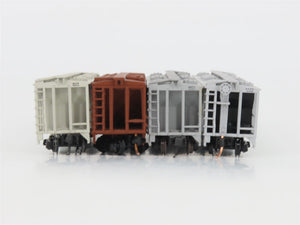 LOT of 4 N Scale Atlas NAHX/M&STL/MILW/M-K-T Railroad 2-Bay Covered Hoppers