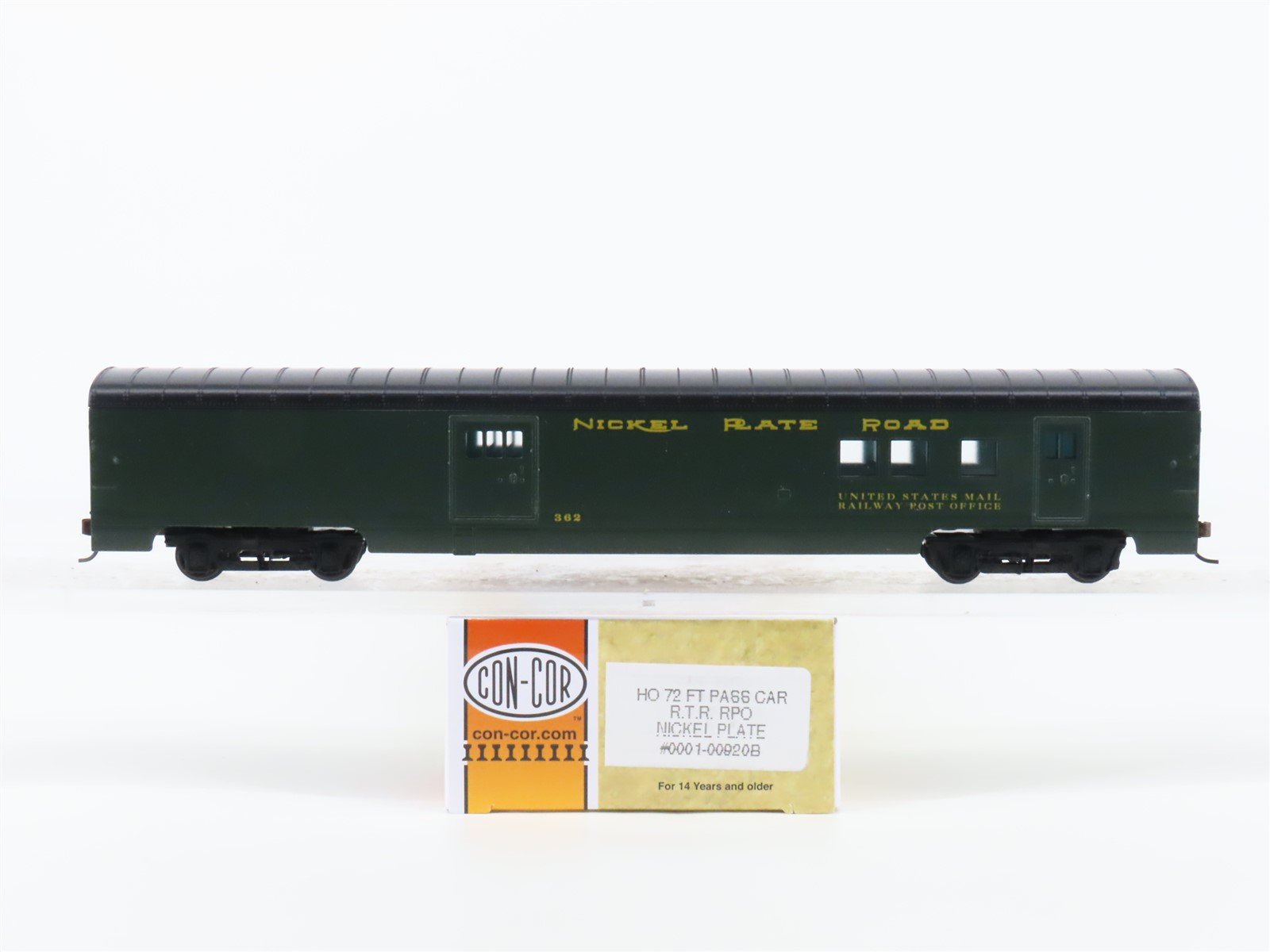 HO Scale Con-Cor 0001-00920B NKP Nickel Plate Road 72' RPO Passenger Car #362