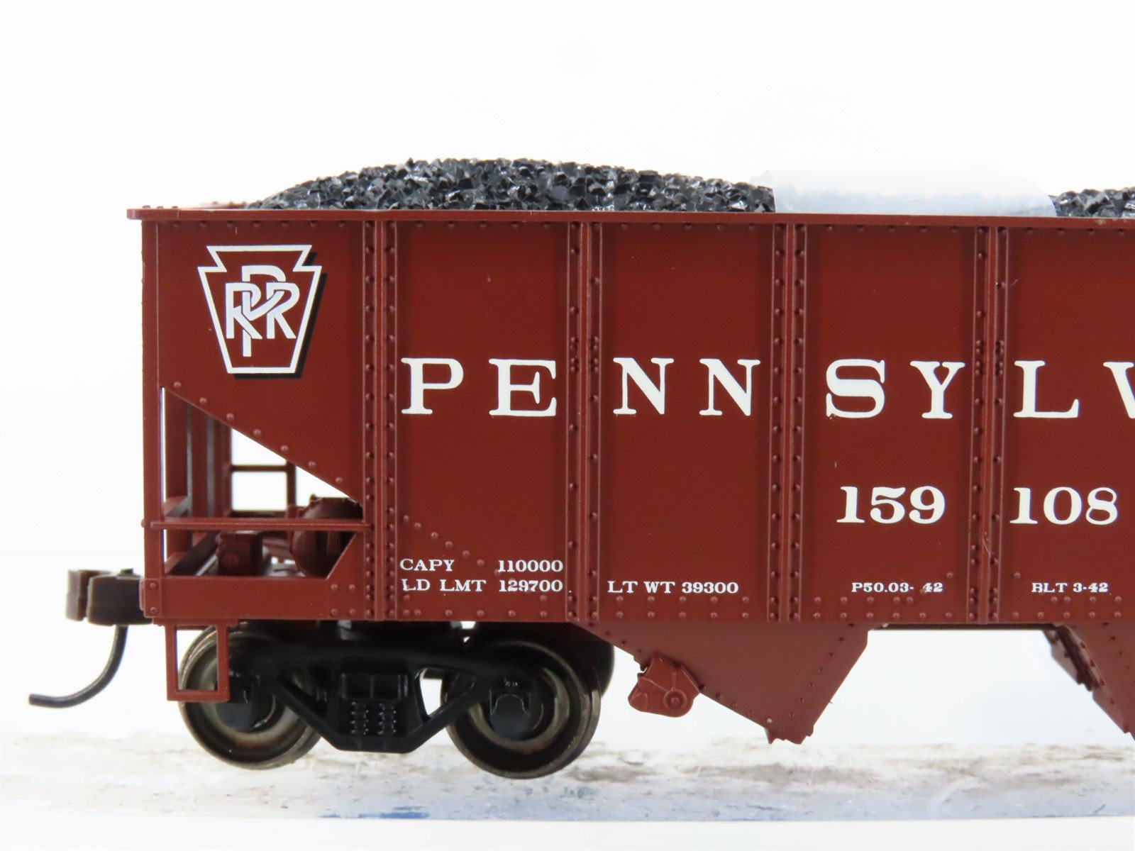 HO Scale Bachmann Silver Series 19501 PRR Pennsylvania 2-Bay Hopper #159108