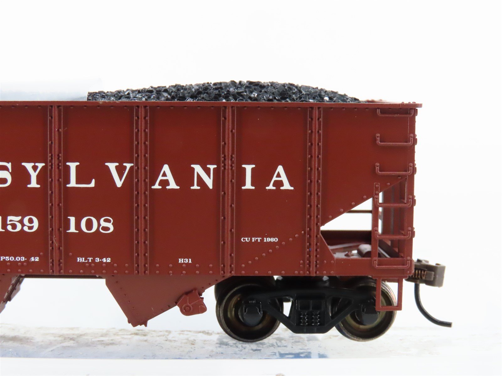 HO Scale Bachmann Silver Series 19501 PRR Pennsylvania 2-Bay Hopper #159108