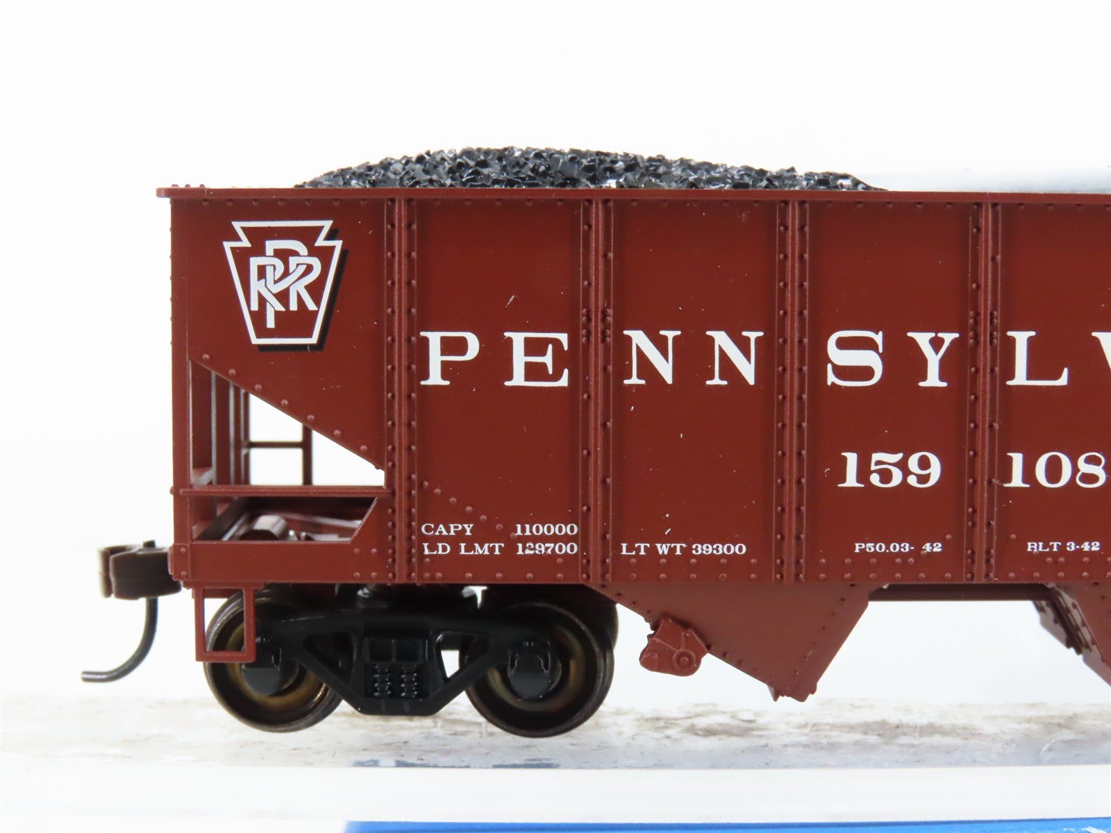 HO Scale Bachmann Silver Series 19501 PRR Pennsylvania 2-Bay Hopper #159108