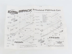 HO Scale Athearn 5566 Impact Inter Trailer Train Flatcar 3-Pack Kit