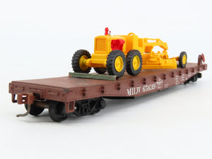 HO Scale Athearn 1407 MILW Milwaukee Road Flatcar #65639 w/Custom Grader Load
