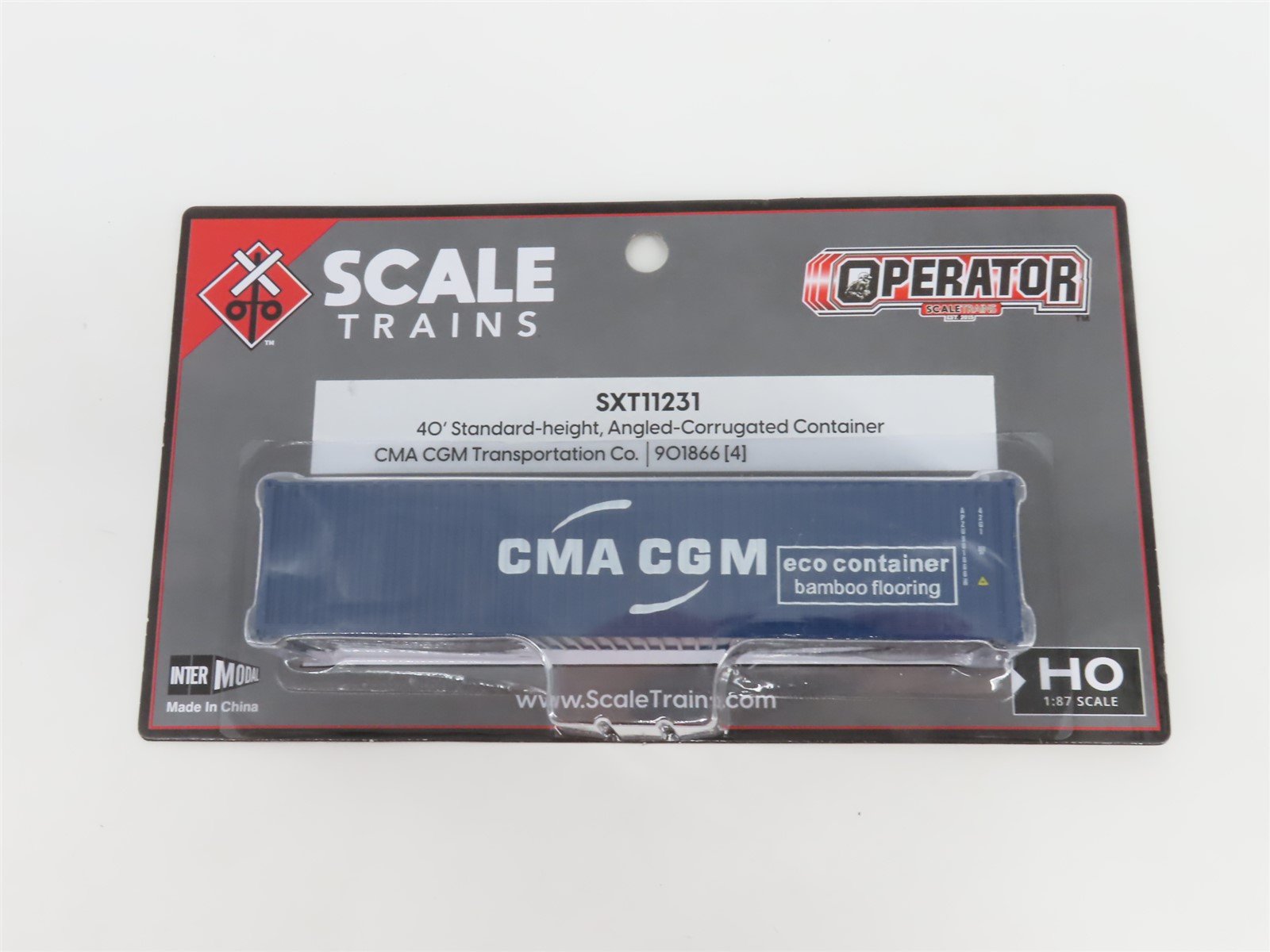 HO ScaleTrains SXT11231 CMA CGM 40' Corrugated Container - Sealed