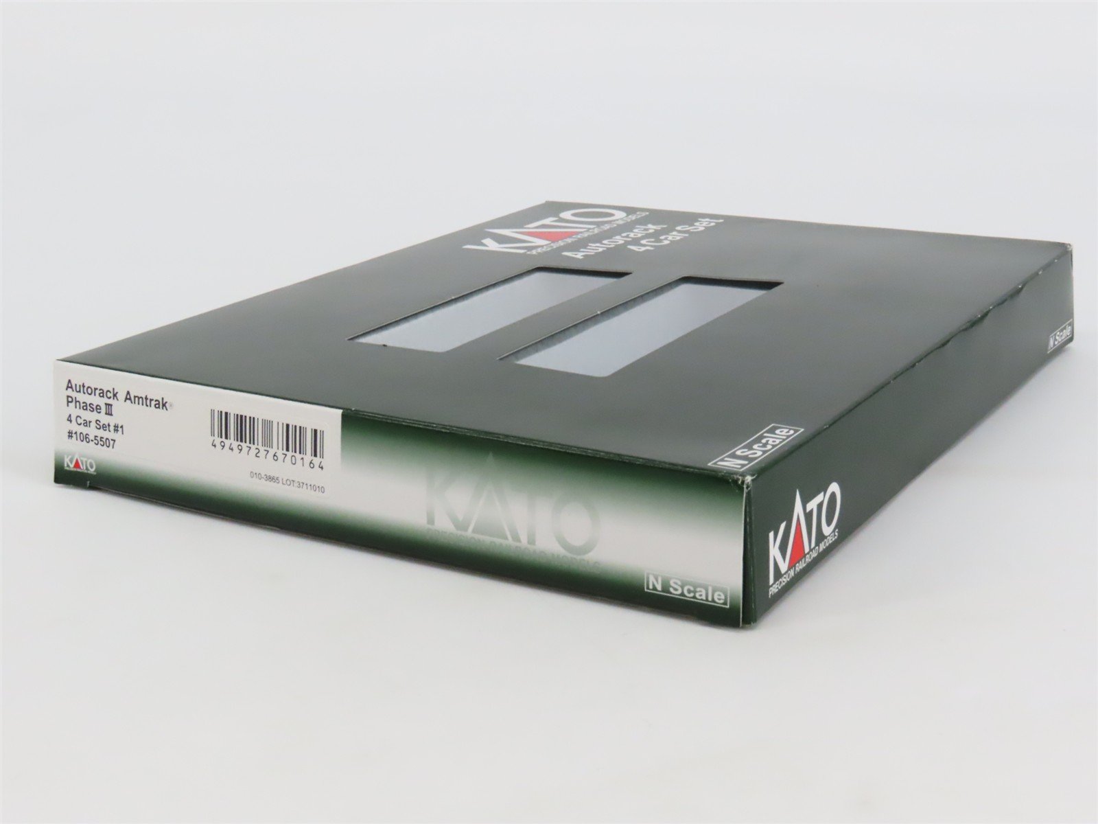 N KATO 106-5507 AMTK Amtrak AutoTrain Phase III Enclosed Autorack 4-Car Set #1