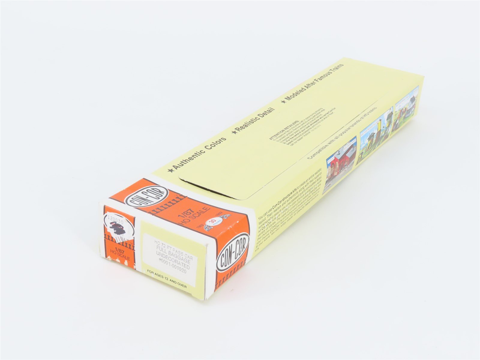 HO Scale Con-Cor Kit 0001-001020 Undecorated 72' Full Baggage Passenger Car