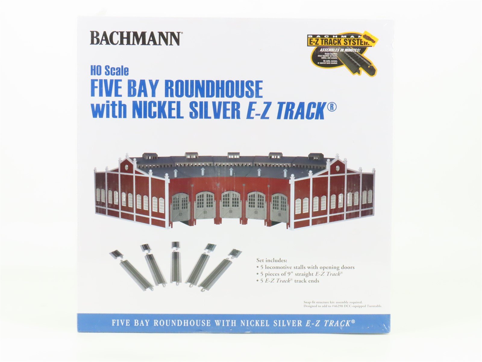 HO 1/87 Scale Bachmann Kit #45020 Five Bay Roundhouse w/ E-Z Track - SEALED