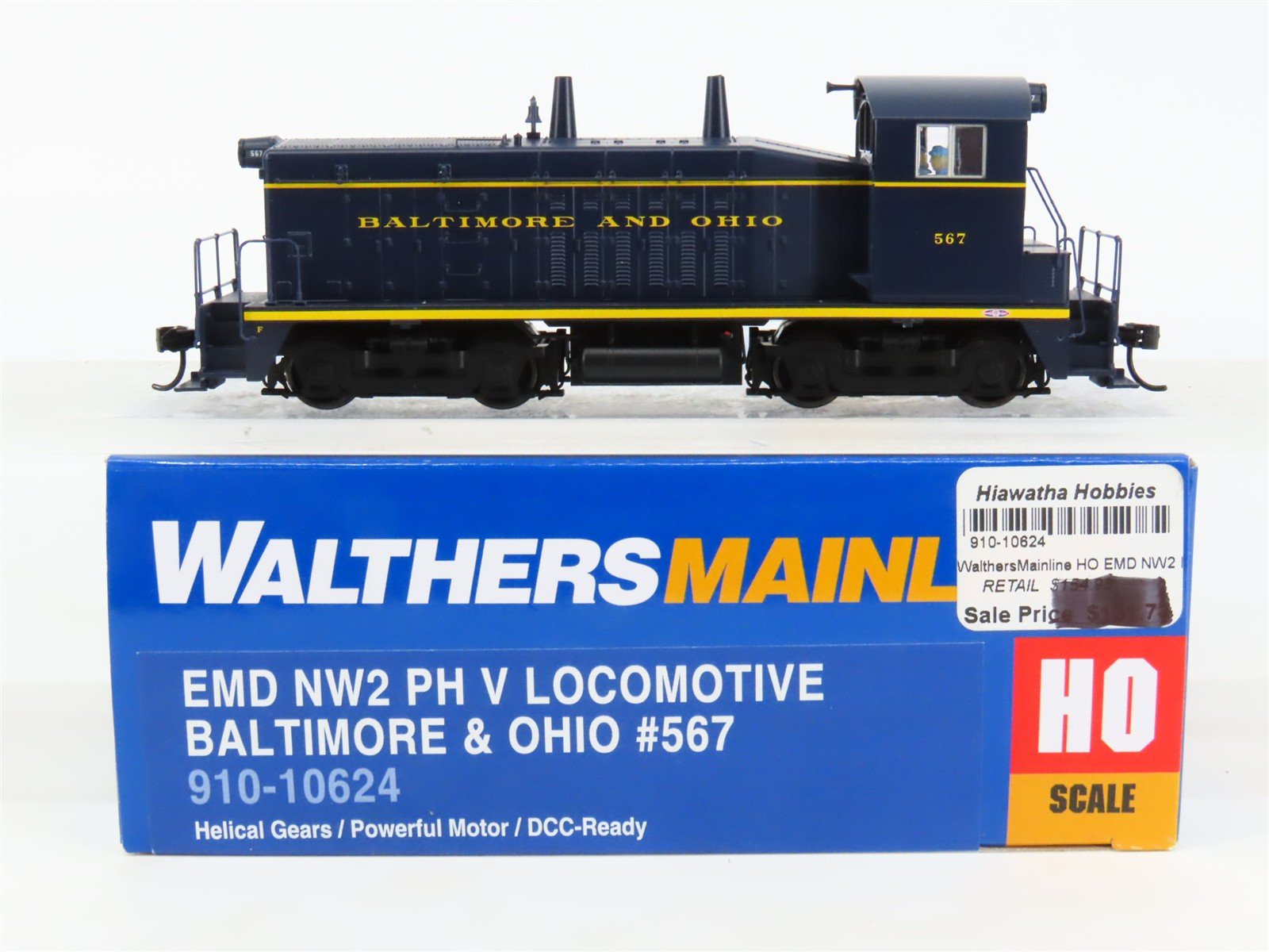 HO Scale Walthers Mainline 910-10624 Baltimore & Ohio NW2 Diesel #567