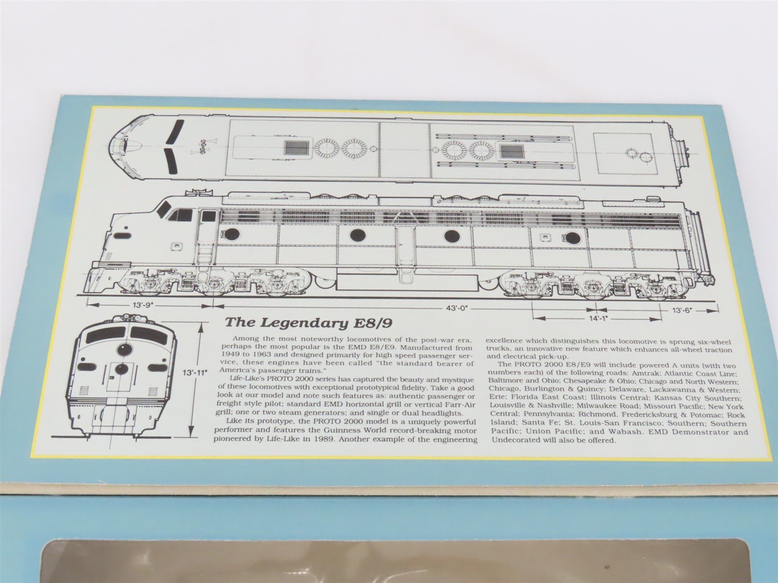 HO Scale Proto 2000 8710 FEC Florida East Coast E8/9A Diesel Locomotive #1031