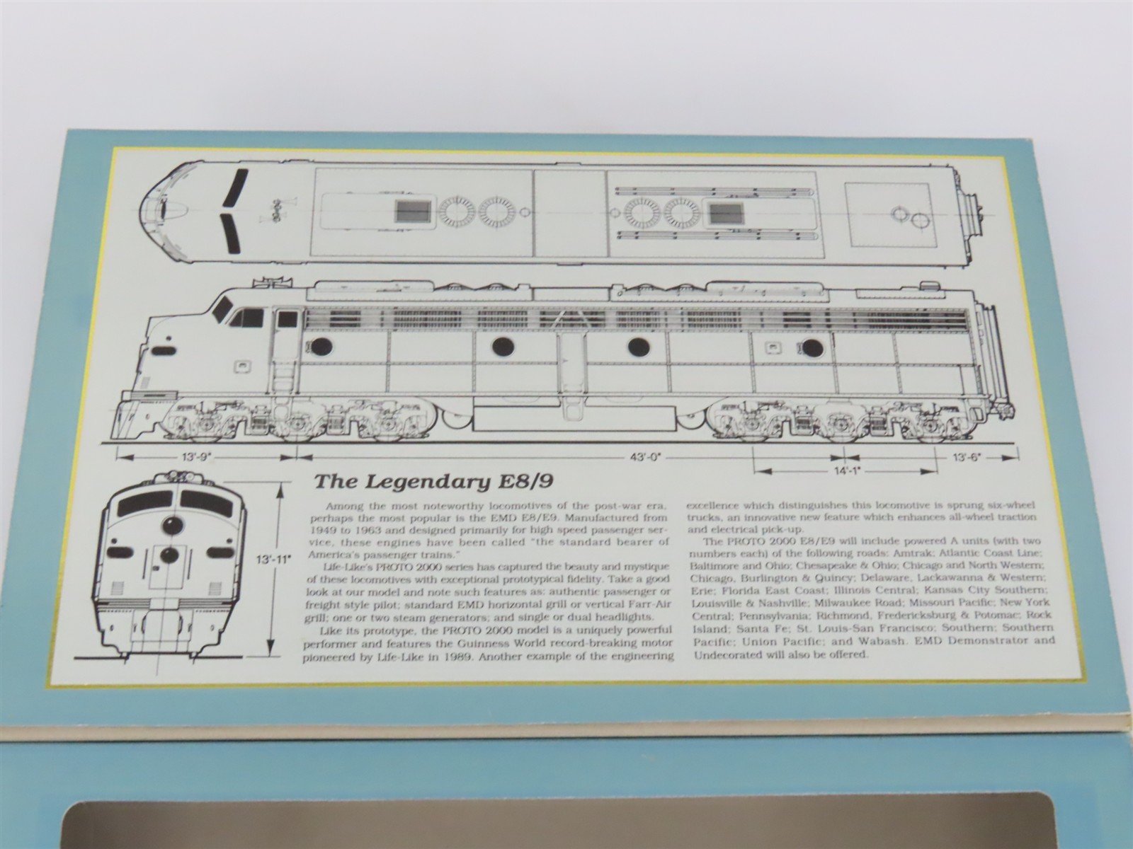 HO Scale Proto 2000 8711 FEC Florida East Coast E8/9A Diesel Locomotive #1035