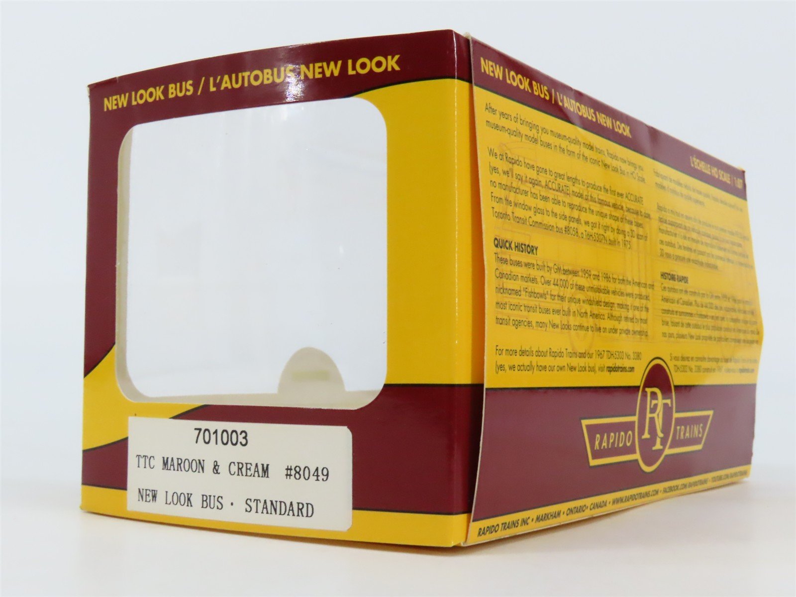 HO 1/87 Scale Rapido 701003 TTC Maroon & Cream New Look Bus #8049