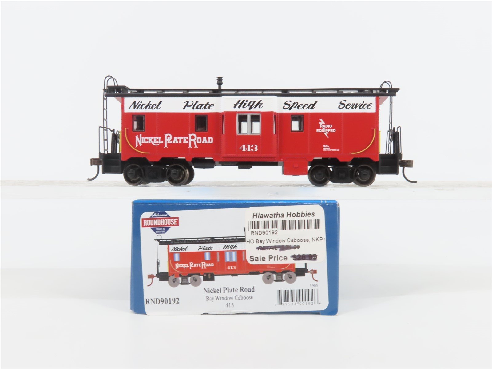 HO Athearn Roundhouse RND90192 NKP Nickel Plate Road Bay Window Caboose #413