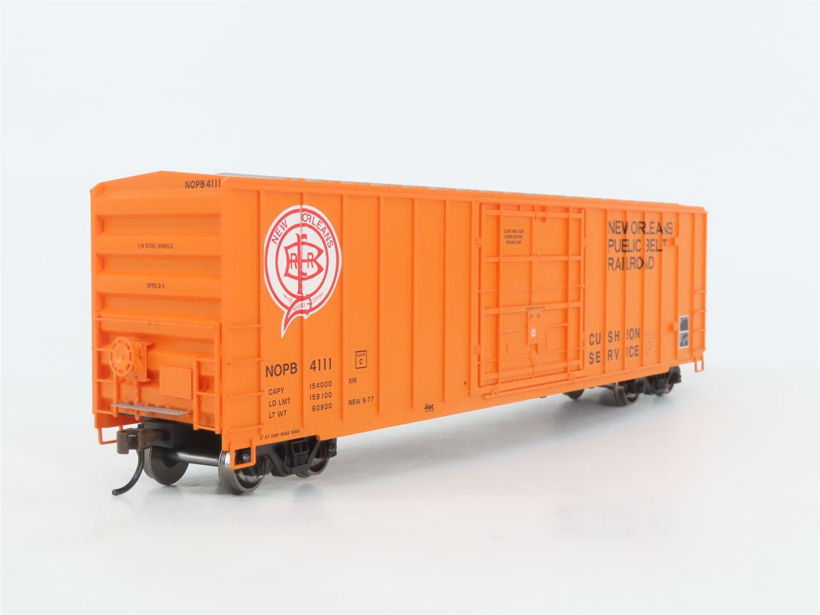 HO Athearn ATH18682 NOPB New Orleans Public Belt 50' Plug Door Box Car #4111