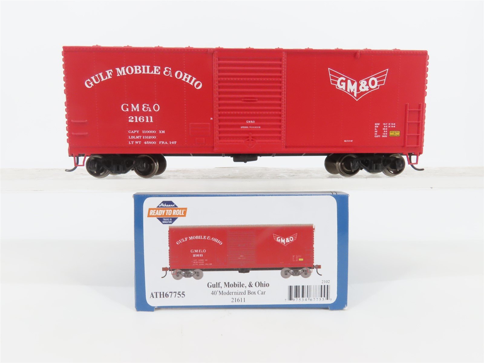 HO Scale Athearn ATH67755 GM&O Gulf Mobile & Ohio 40' Single Door Box Car #21611