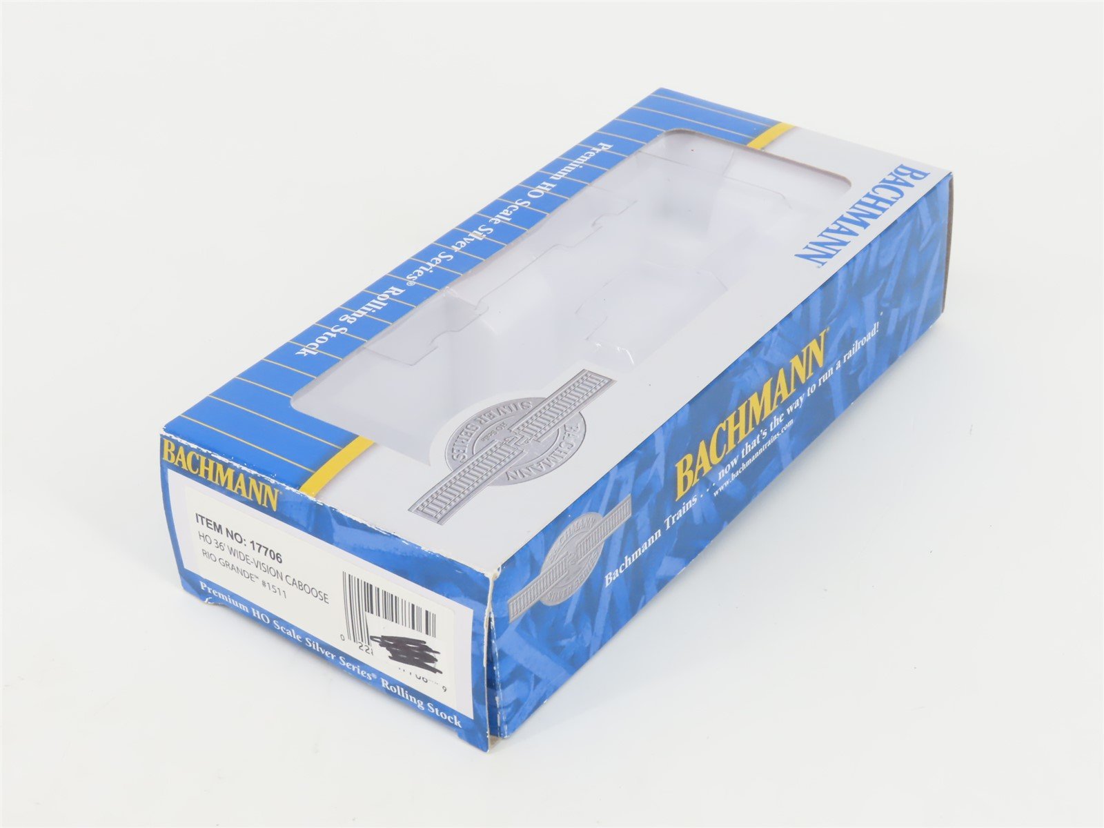 HO Bachmann Silver Series 17706 D&RGW Rio Grande 36' Wide Vision Caboose #01511