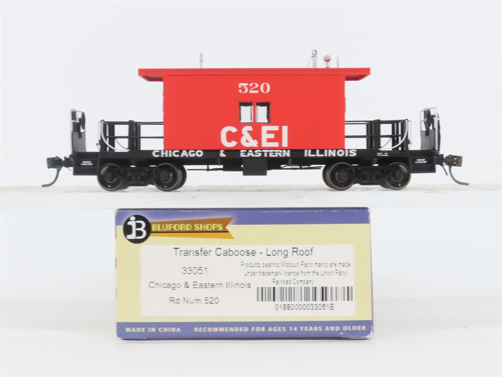 HO Bluford Shops 33051 C&EI Chicago & Eastern Illinois Transfer Caboose #520