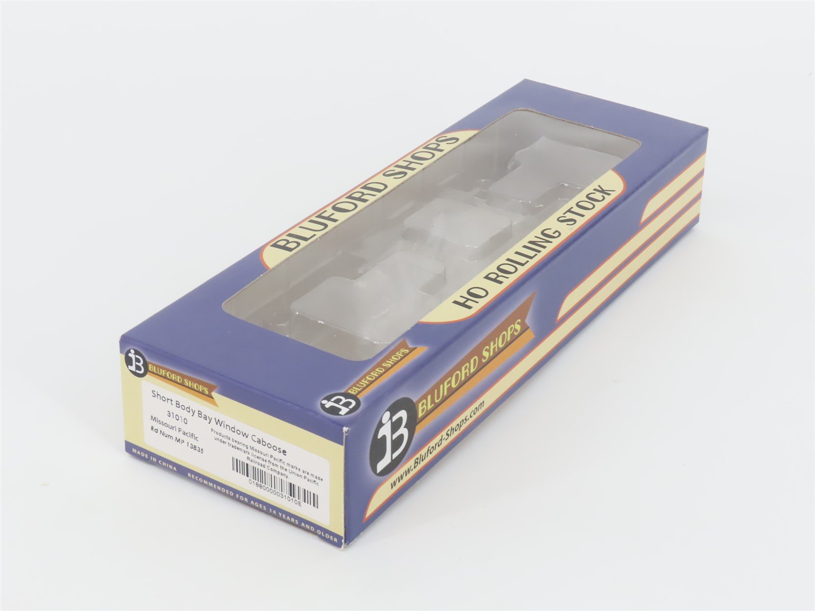 HO Bluford Shops 31010 MP Missouri Pacific Short Body Bay Window Caboose #13835