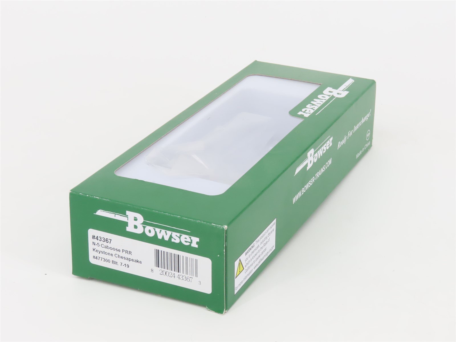 HO Scale Bowser 43367 PRR Pennsylvania Keystone Chesapeake N-5 Caboose #477300