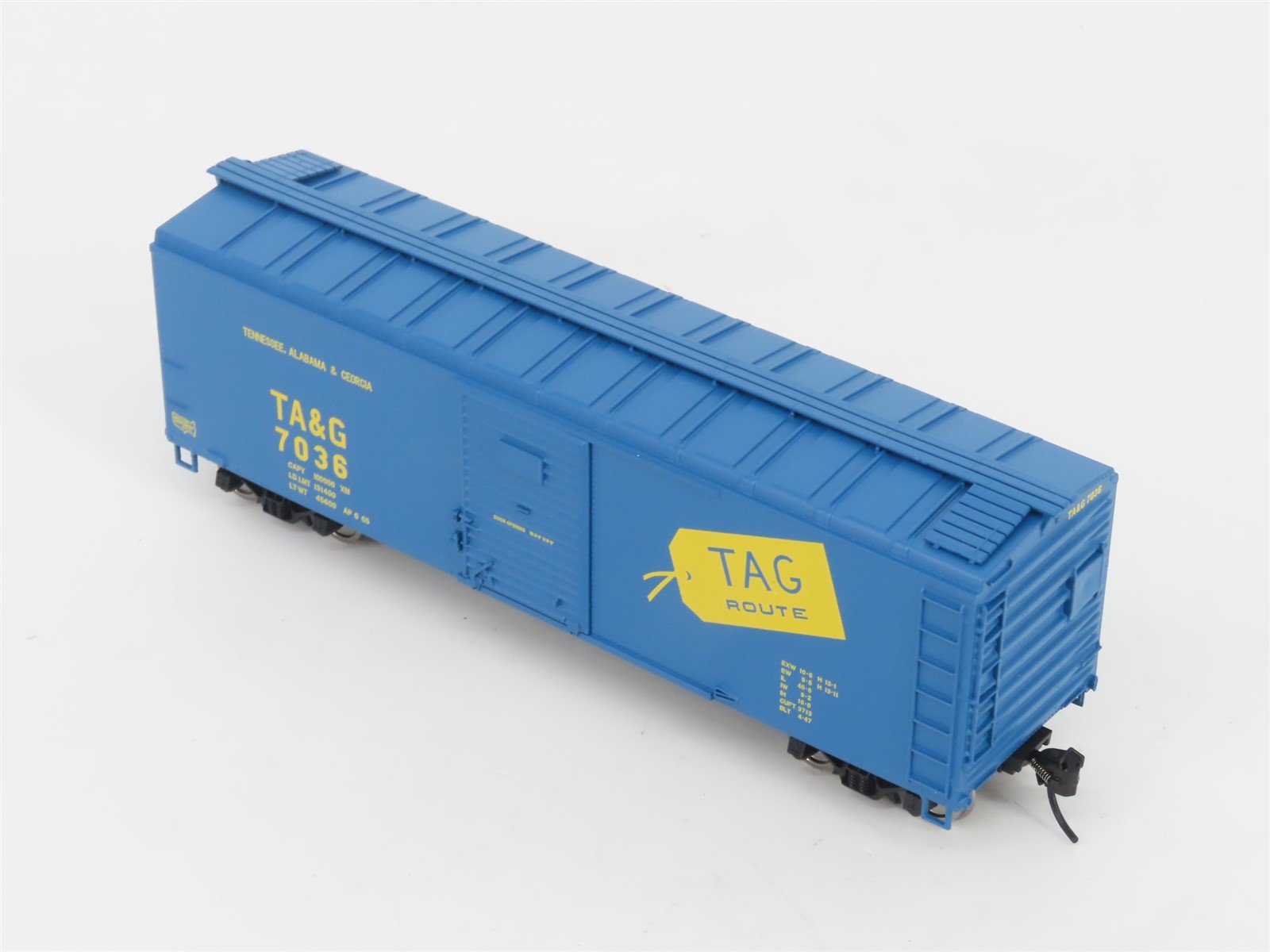 HO Scale Bowser 42737 TA&G TAG Route 40' Single Door Box Car #7036