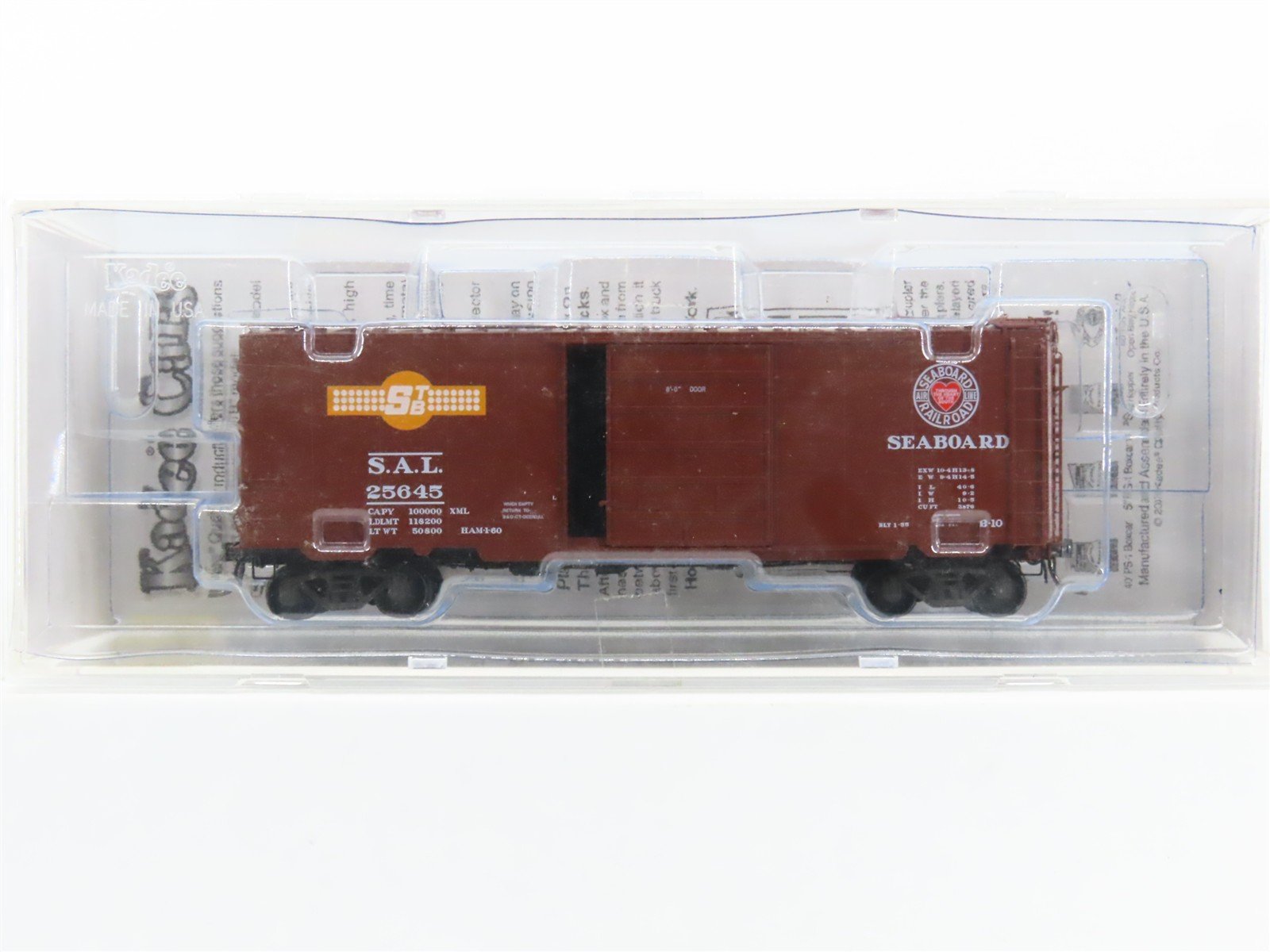 HO Kadee 5290 SAL Seaboard Air Line 40' Single Door Box Car #25645 - Sealed