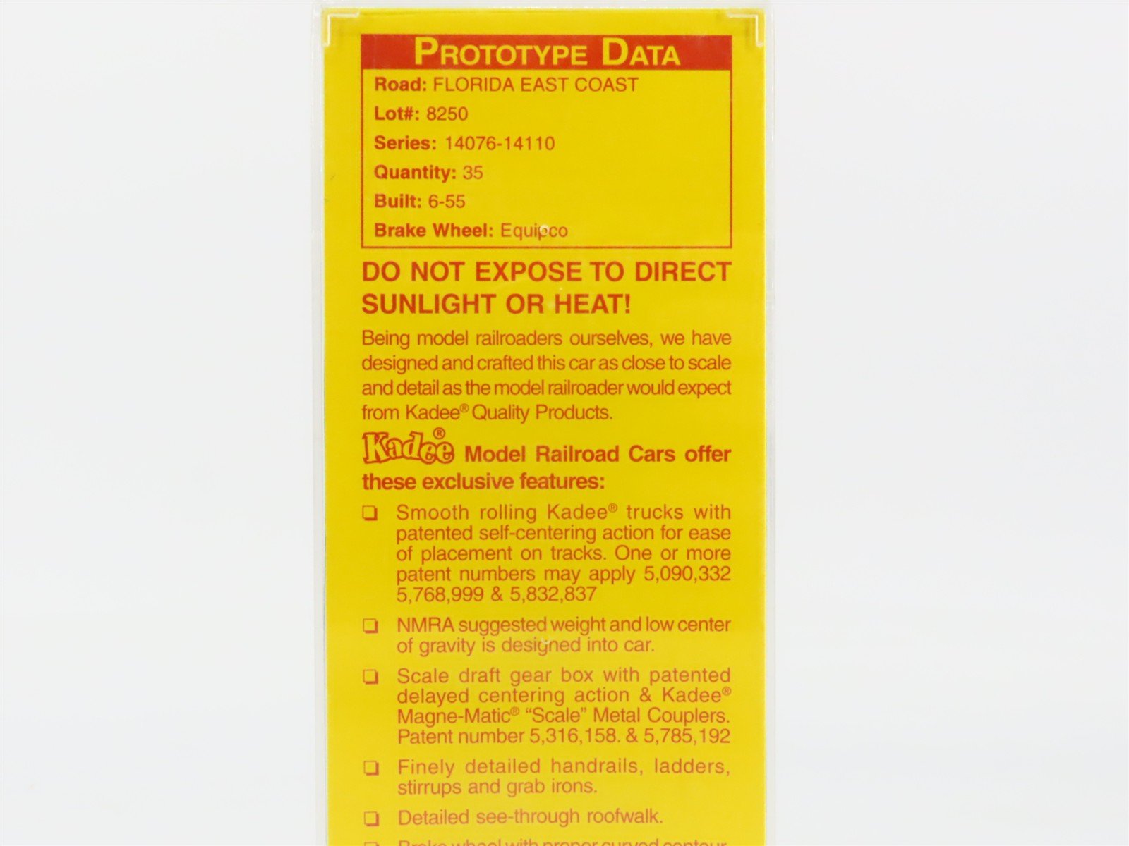 HO Scale Kadee 8610 FEC Florida East Coast 2-Bay Covered Hopper #14085 - Sealed