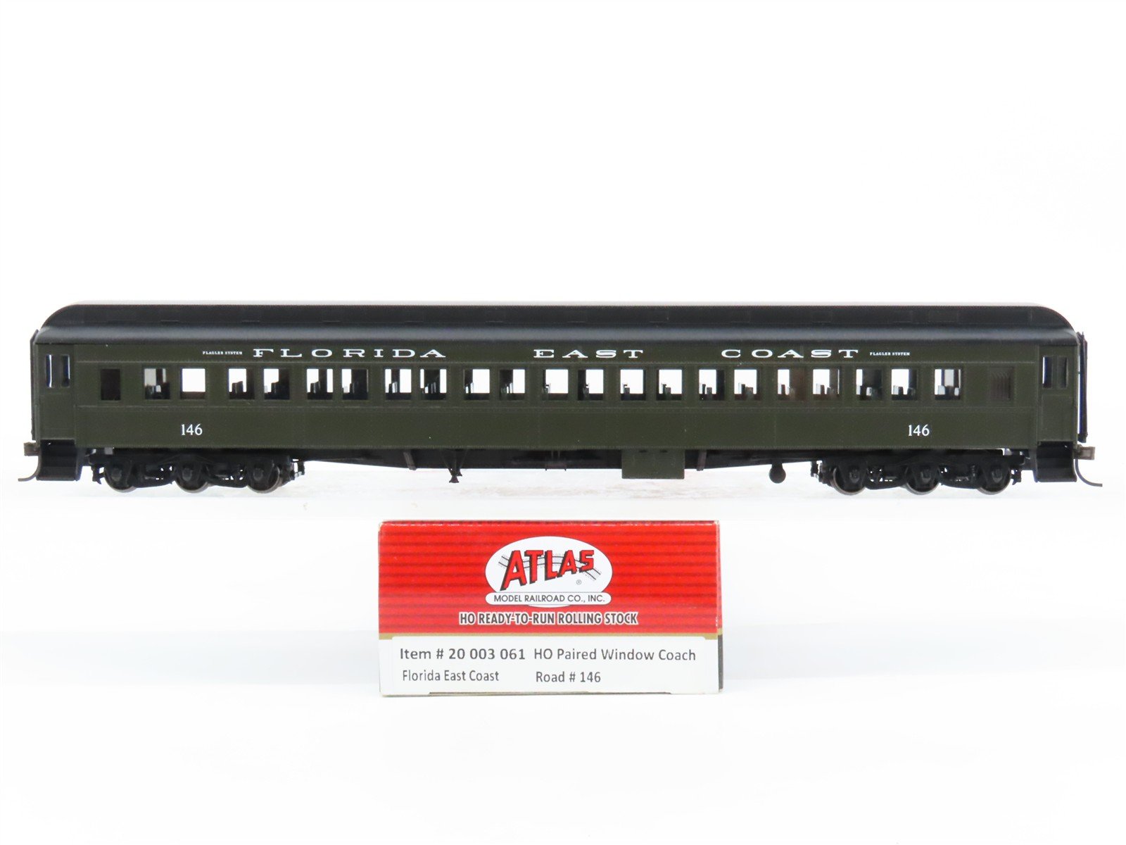 HO Scale Atlas 20003061 FEC Florida East Coast Railroad Coach Passenger Car #146