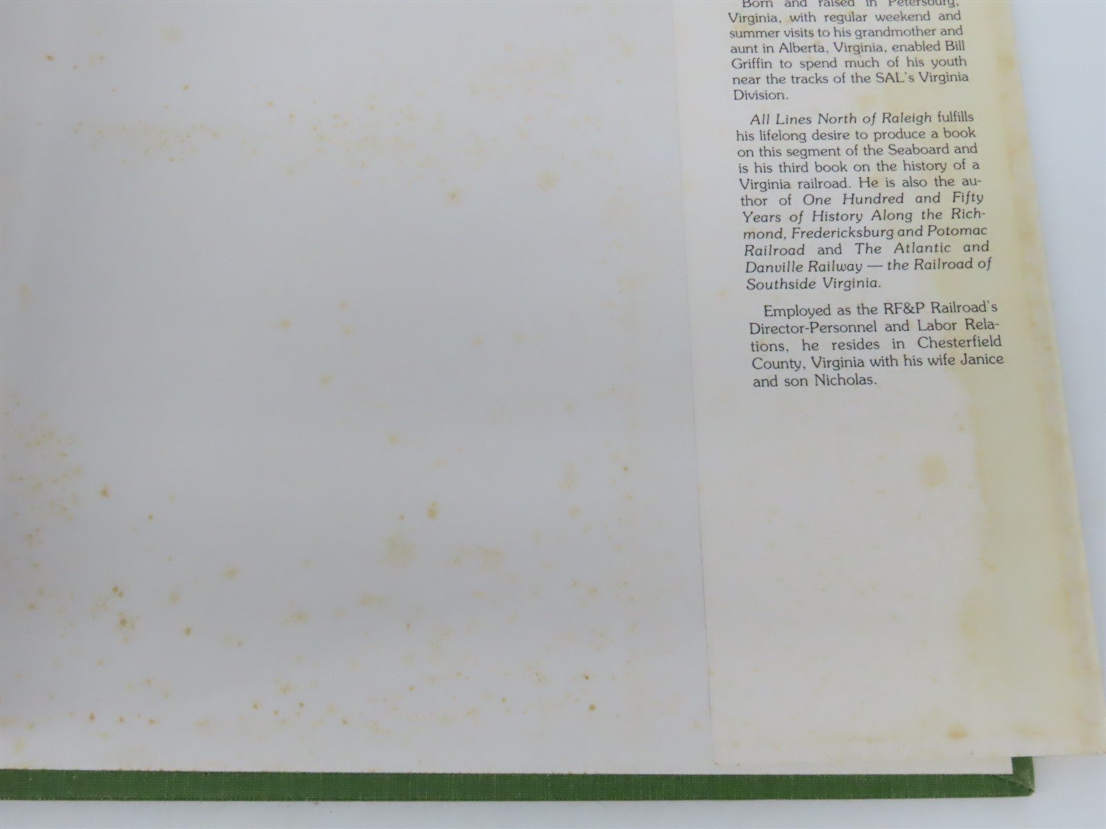 All Lines North of Raleigh by William E. Griffin, Jr. ©1991 HC Book