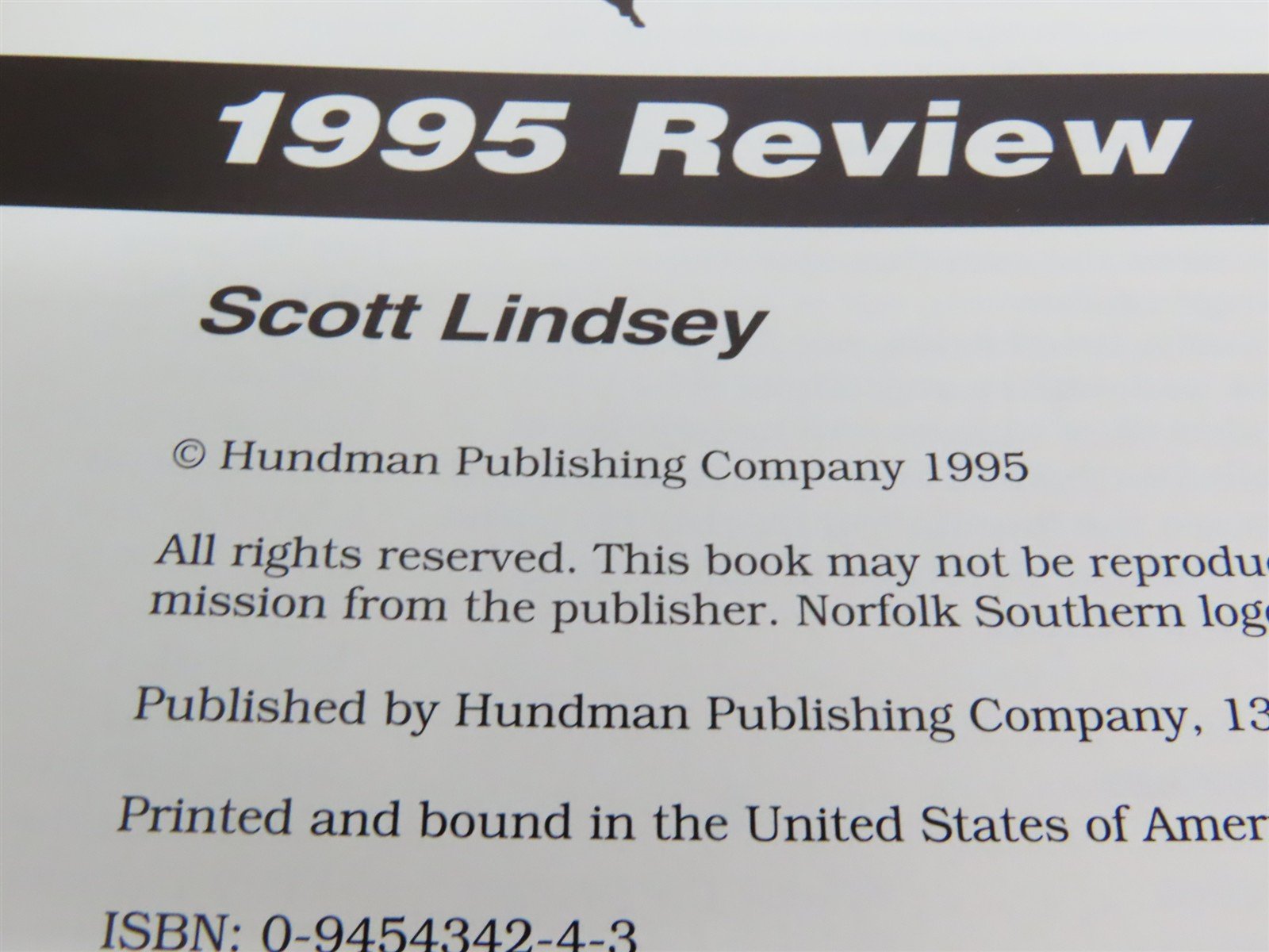 Norfolk Southern 1995 Review by Scott Lindsey Â©1995 SC Book