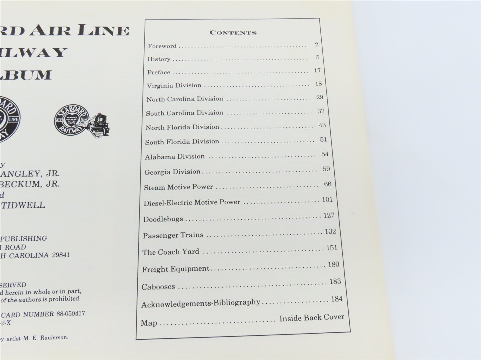 Seaboard Air Line Railway Album by Langley, Beckum, & Tidwell Â©1988 SC Book