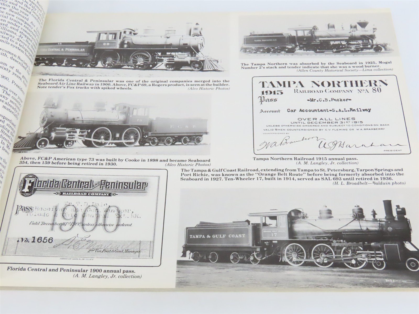 Seaboard Air Line Railway Album by Langley, Beckum, & Tidwell Â©1988 SC Book