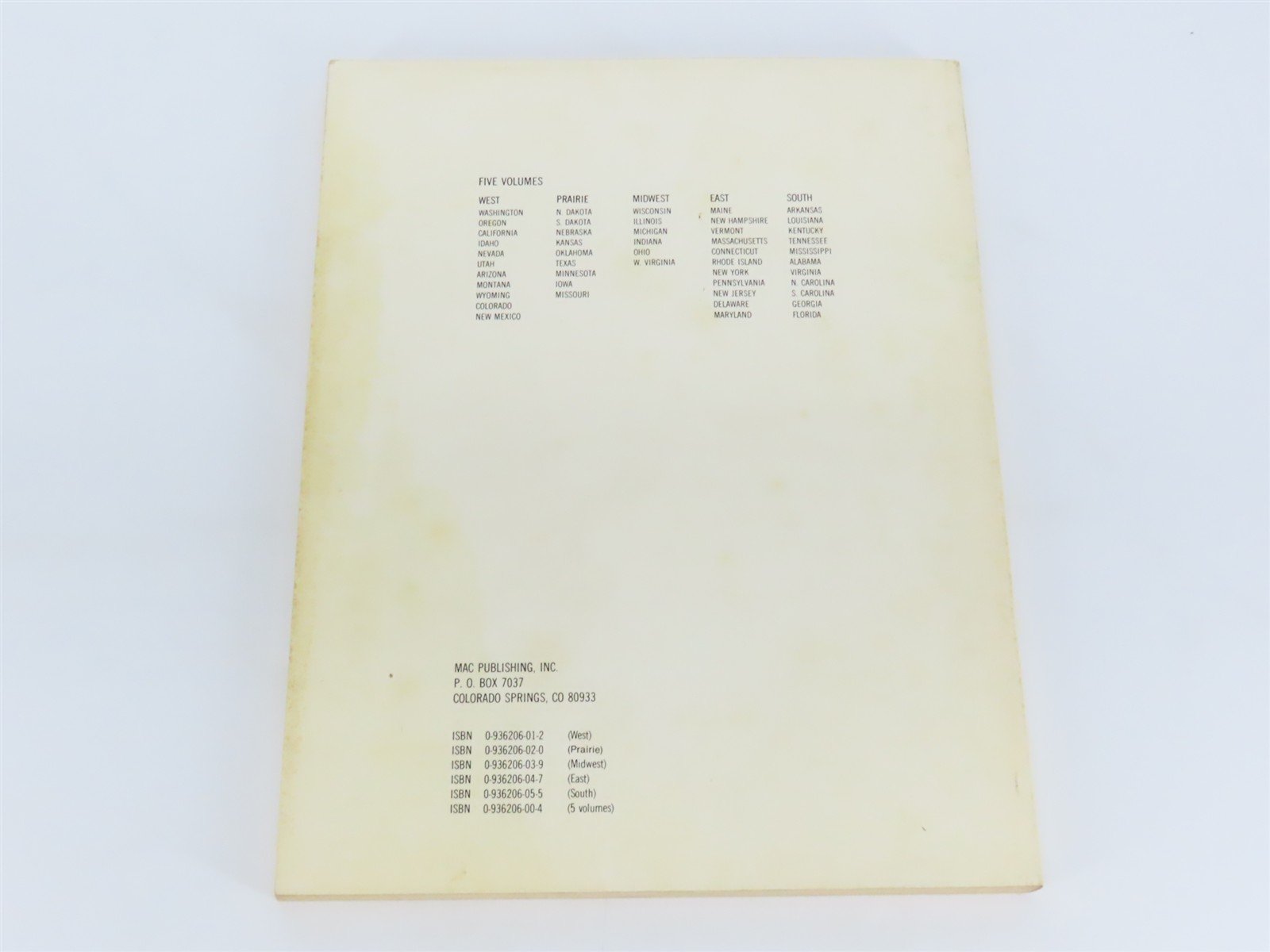 Railroad Maps - The South by MAC Â©1980 SC Book