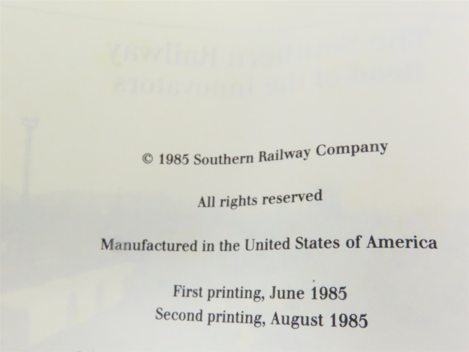 The Southern Railway - Road of the Innovators by Burke Davis Â©1985 HC Book