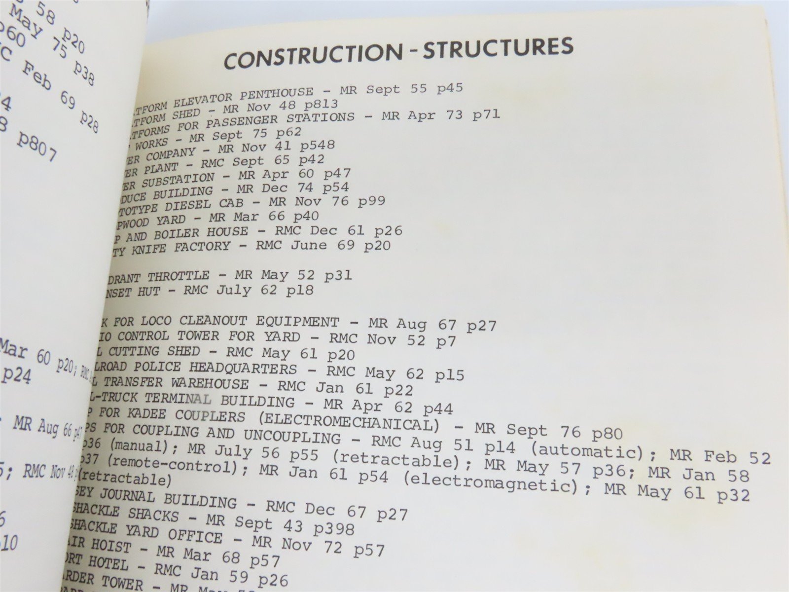 All-Time Index of Magazines - TRAINS, Model Railroader & More Â©1978 2nd Edition