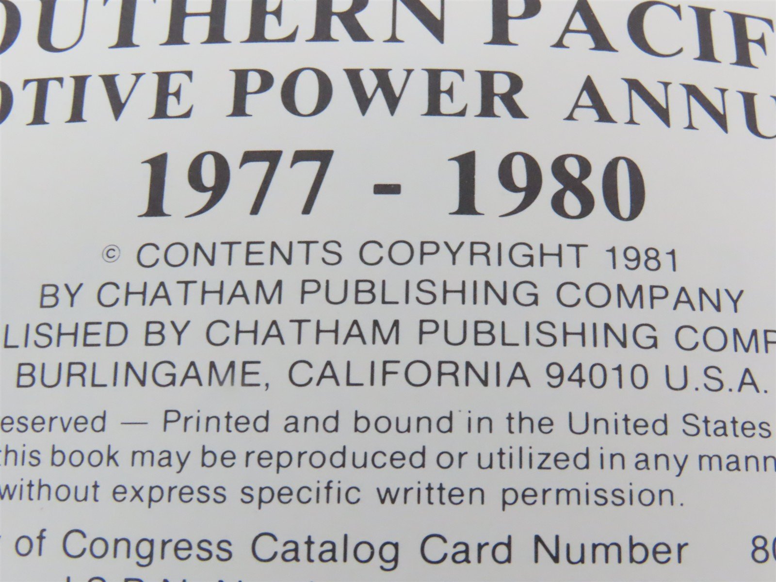 Southern Pacific Motive Power Annual 1977-1980 by Donald V. Jewell Â©1981 SC Book