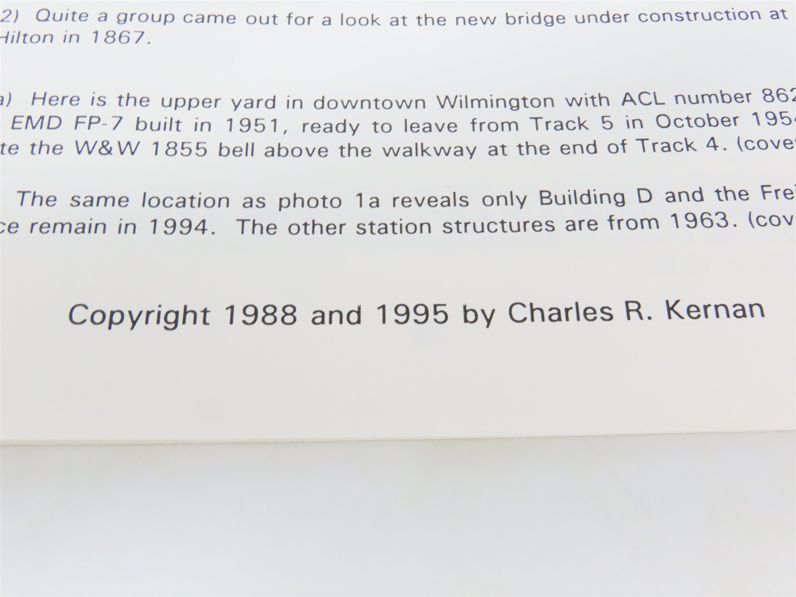 Rails to Weeds by Charles R. Kernan Â©1995 2nd Edition SC Booklet
