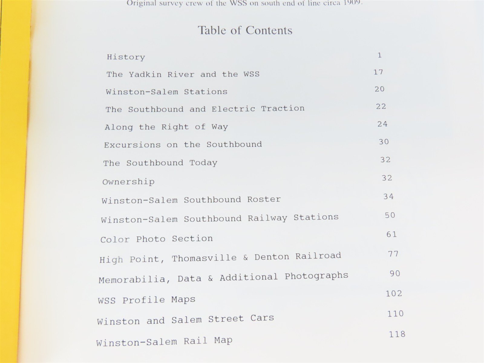The Winston-Salem Southbound Railway by Miller & Vaughn Â©1996 SC Book