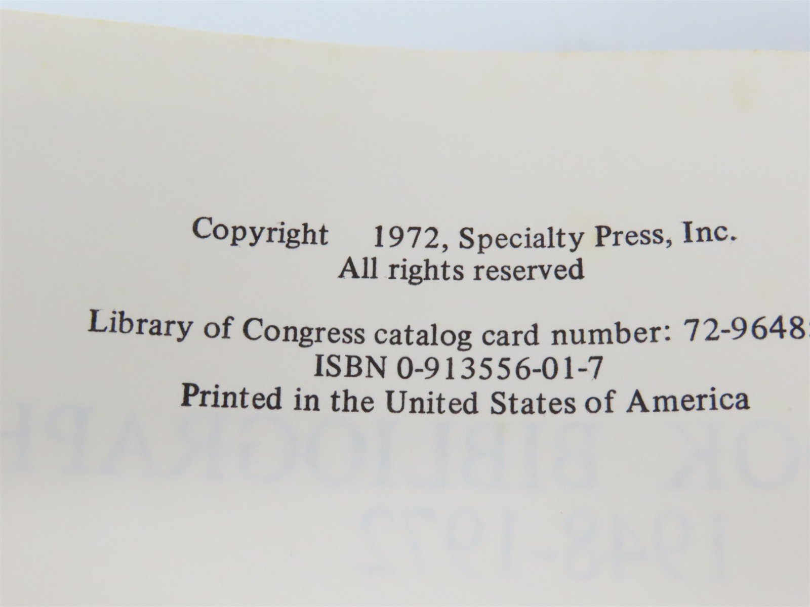 Railroad Bibliography Guide & Index 1948-1972 by F. K. Hudson Â©1972