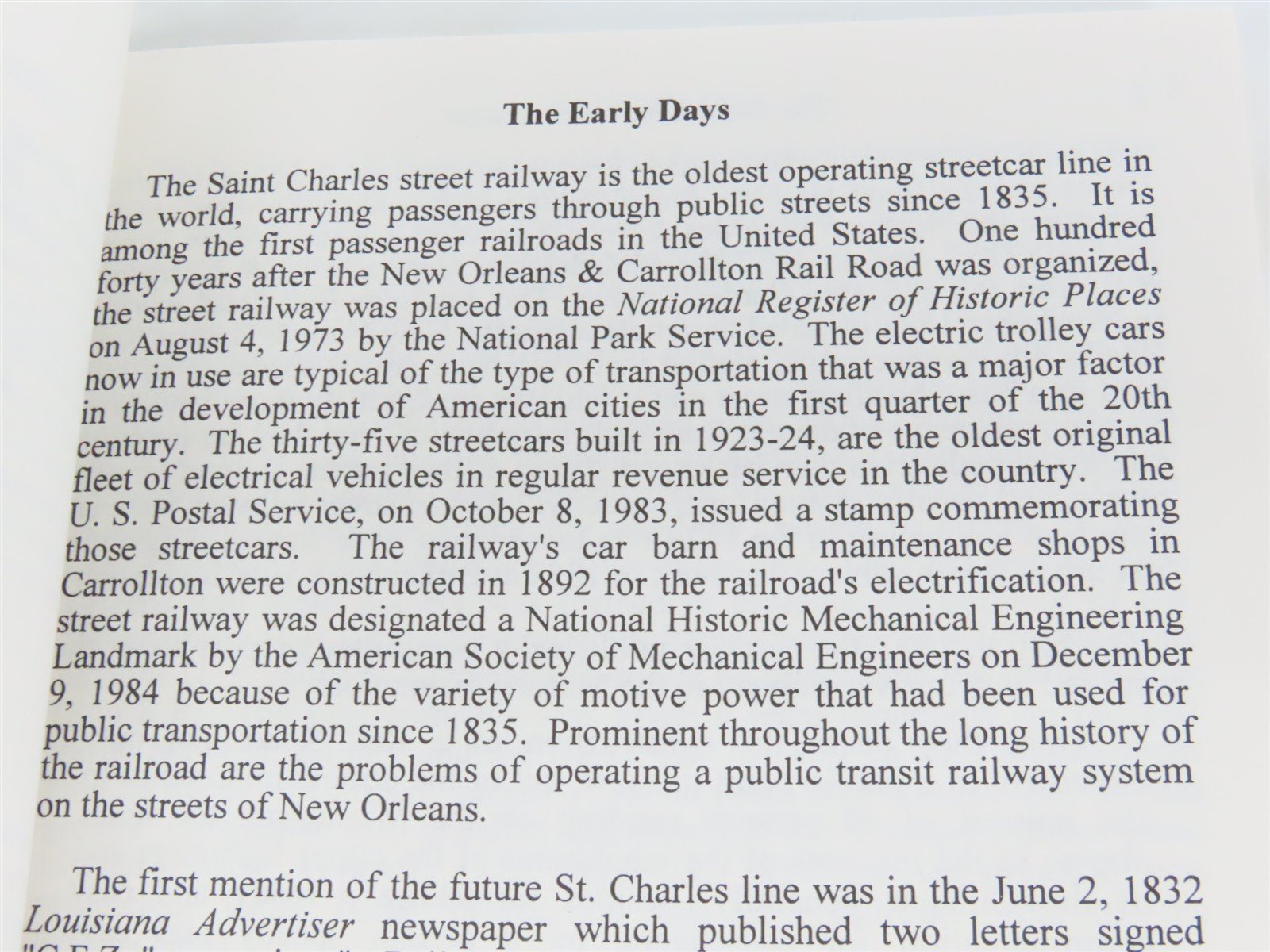 The Saint Charles Streetcar by James Guilbeau Â©1992 - 3rd Edition