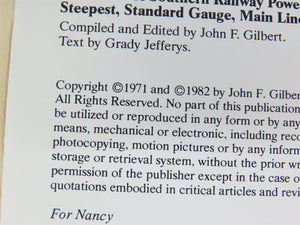 Crossties Over Saluda by John F. Gilbert & Grady Jefferys Â©1982 SC Booklet