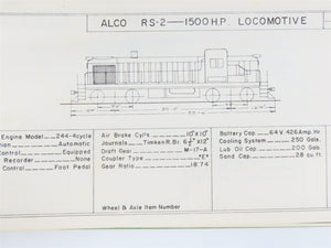 Burlington Northern Diesel Locomotive Data & Diagrams Spiral-Bound Booklet