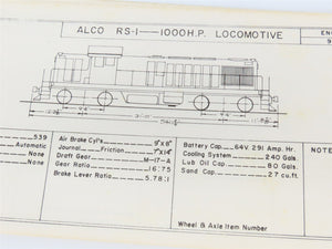 Burlington Northern Diesel Locomotive Data & Diagrams Spiral-Bound Booklet