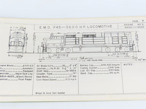 Burlington Northern Diesel Locomotive Data & Diagrams Spiral-Bound Booklet