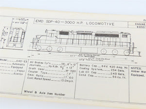 Burlington Northern Diesel Locomotive Data & Diagrams Spiral-Bound Booklet