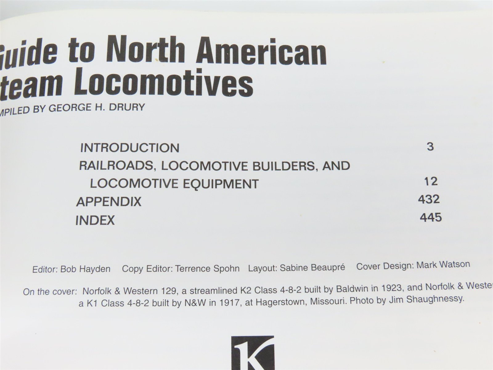 TRAINS Guide to North American Steam Locomotives by George H Drury Â©1993 SC Book