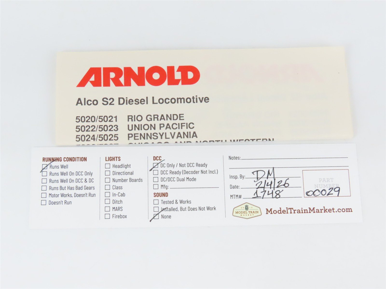 N Scale Arnold 5021 D&RGW Rio Grande ALCO S2 Diesel Switcher #119