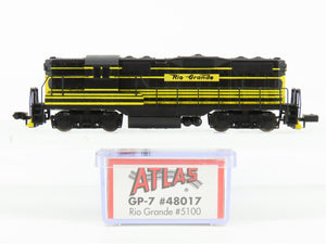 N Scale Atlas 48017 D&RGW Rio Grande EMD GP7 Diesel Locomotive #5100