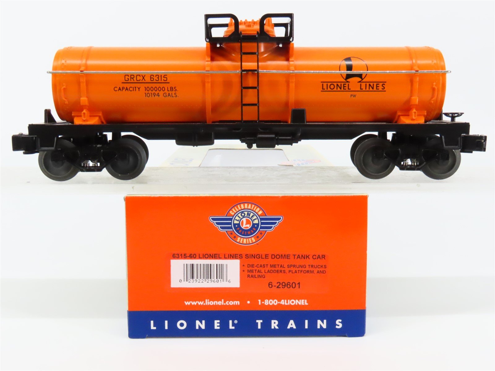 O Gauge 3-Rail Lionel Lines Celebration 6-29601 GRCX Single Dome Tank Car #6315